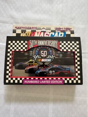 Nascar Black, Red, Blue 50th Anniversary Playing Cards